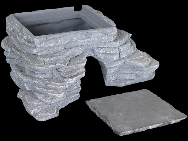 RZコーナーハイドケーヴウィズヒートストレンジスレートストーンHC0101 REPTI ZOO