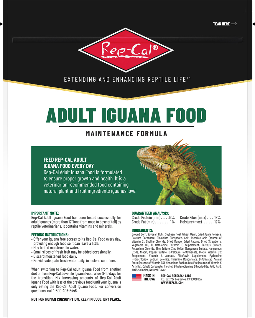 成体イグアナフード907g パッケージ裏面