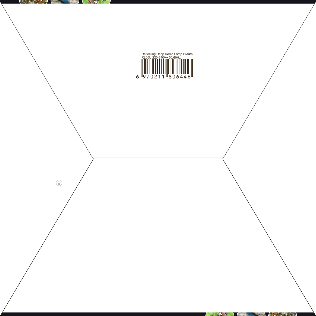 リフレクティングディープドームランプフィクスチャーRL05U　パッケージ底面